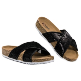 Kylie Pantuflas Negras Con Lentejuelas negro 3