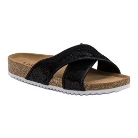 Kylie Pantuflas Negras Con Lentejuelas negro 5