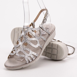 Kylie Sandalias de plata de moda gris 4