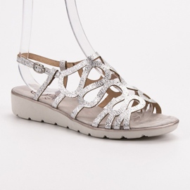 Kylie Sandalias de plata de moda gris 6