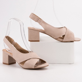 Kylie Sandalias de Ante Beige 7