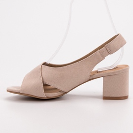 Kylie Sandalias de Ante Beige 5
