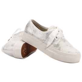 Kylie Zapatillas atadas con una cinta blanco gris 4