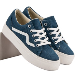 Kylie Zapatillas de mezclilla de moda azul 5