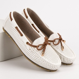 Kylie Mocasines cómodos blanco 4