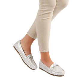 Kylie Mocasines plateados gris 4