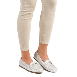 Kylie Mocasines plateados gris 3