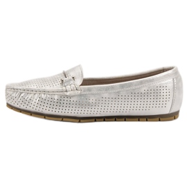 Kylie Mocasines plateados gris 6