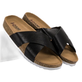Kylie Cómodas pantuflas negras negro 1