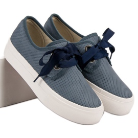 Kylie Zapatillas atadas con una cinta azul 3