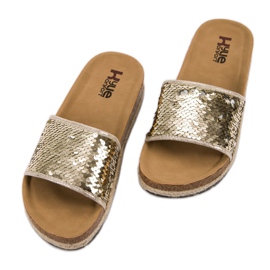 Kylie Pantuflas Doradas Con Lentejuelas dorado 2