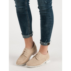 Seastar Zapatos brogue beige con cristales 6