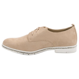Seastar Zapatos brogue beige con cristales 4