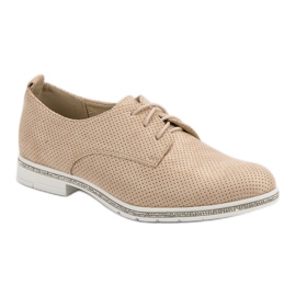 Seastar Zapatos brogue beige con cristales 3