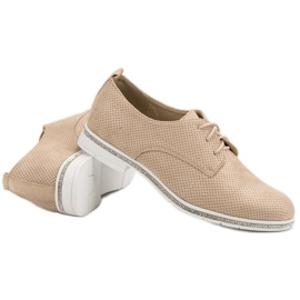 Seastar Zapatos brogue beige con cristales 1