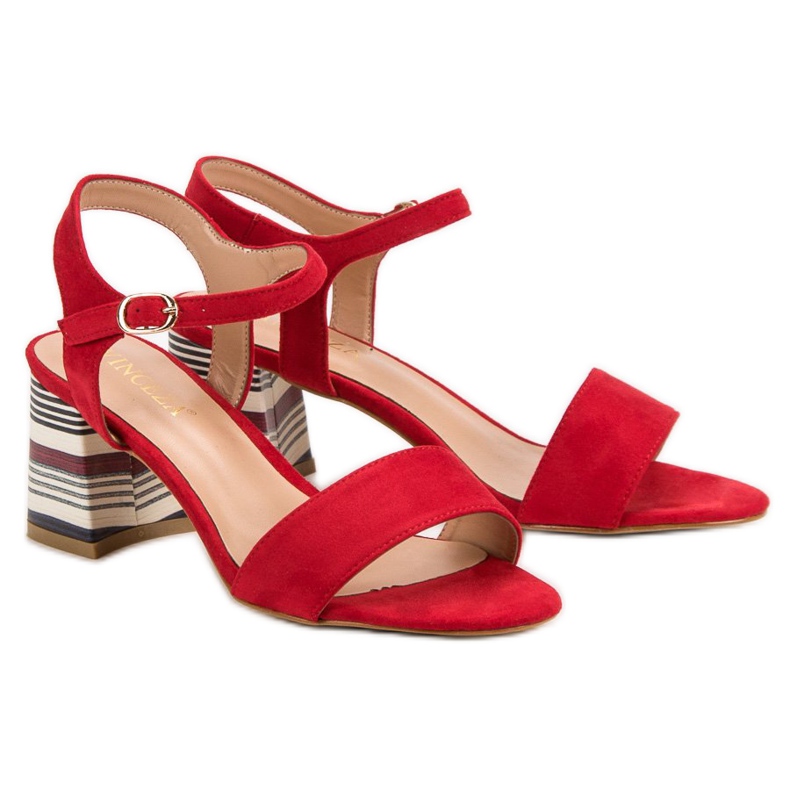 Sandalias rojas VINCEZA de moda rojo 1