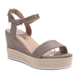 Seastar Sandalias de cuña cómodas gris 3
