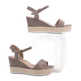 Seastar Sandalias de cuña cómodas gris 6