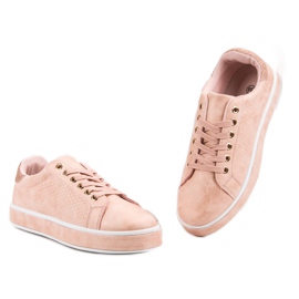 Calzado deportivo con cordones rosado 1