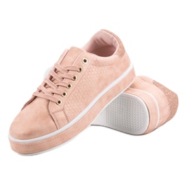 Calzado deportivo con cordones rosado 6