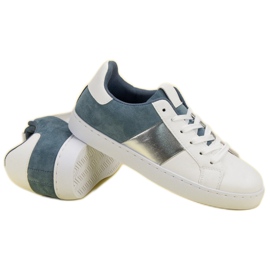 Calzado deportivo cómodo blanco azul 6
