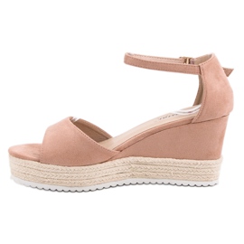 Seastar Sandalias de cuña en polvo rosado 4