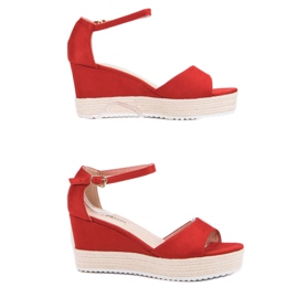 Seastar Sandalias de cuña rojas rojo 5