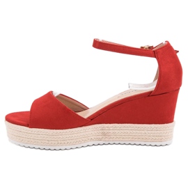 Seastar Sandalias de cuña rojas rojo 3