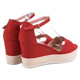 Seastar Sandalias de cuña rojas rojo 4