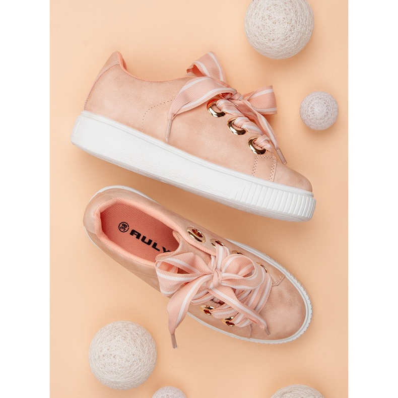 Zapatos deportivos con purpurina rosa 1