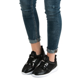 Zapatos deportivos con cordón negro 2