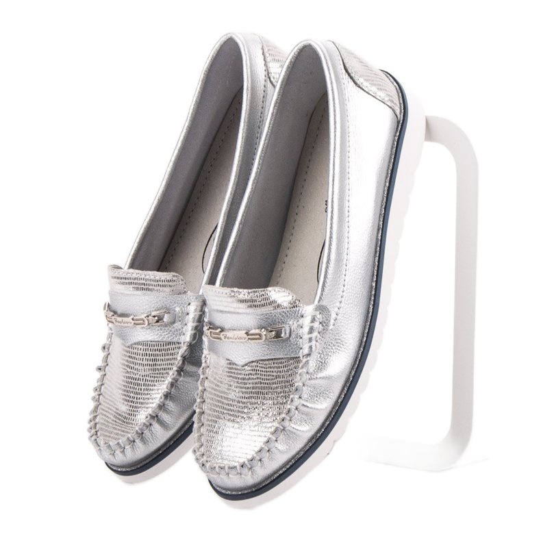 Filippo Mocasines de piel cómodos gris 1 Filippo Mocasines de piel cómodos gris 1