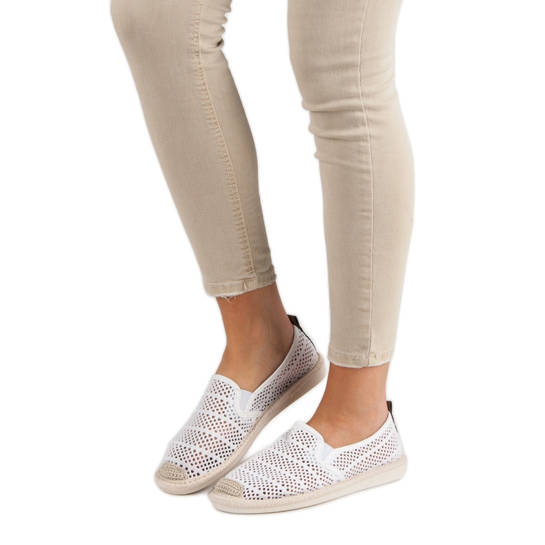 Zapatillas sin cordones con cordones blanco 2