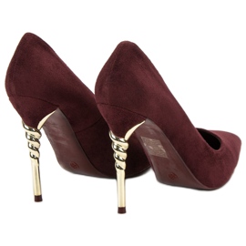 GUAPISSIMA Tacones burdeos multicolor rojo 7