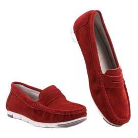 Filippo Mocasines de cuero rojo 2