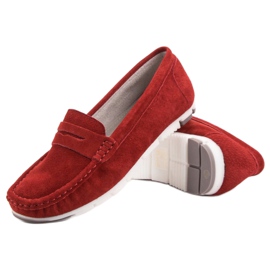 Filippo Mocasines de cuero rojo 3