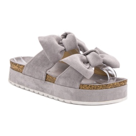 Seastar Pantuflas Con Lazos gris 5