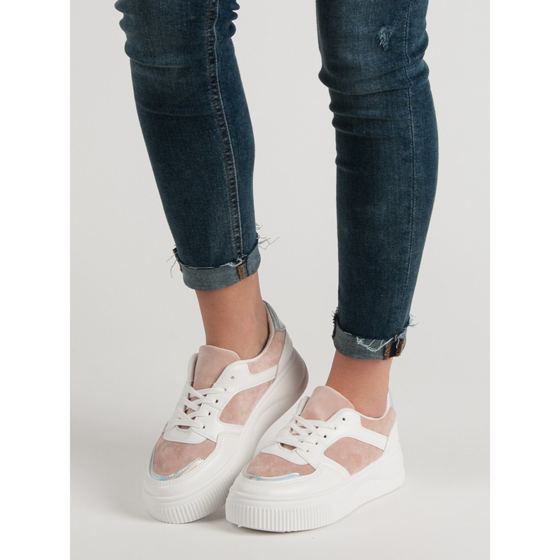 Seastar Creepers de moda blanco rosado 2 Seastar Creepers de moda blanco rosado 2