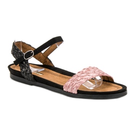 Corina Sandalias casuales negro rosado 3