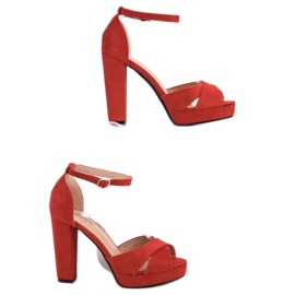 Seastar Cómodas sandalias de tacón rojo 3