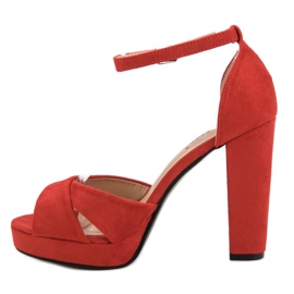 Seastar Cómodas sandalias de tacón rojo 6