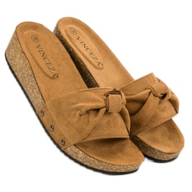 Pantuflas VINCEZA de ante marrón 3