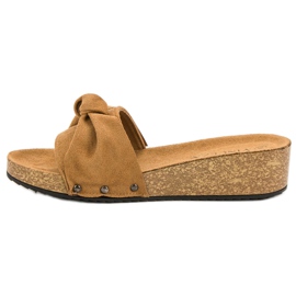 Pantuflas VINCEZA de ante marrón 5
