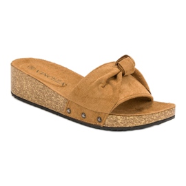 Pantuflas VINCEZA de ante marrón 4