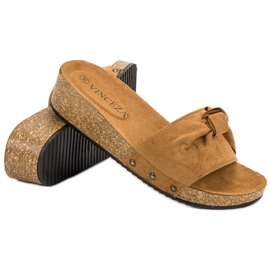 Pantuflas VINCEZA de ante marrón 6