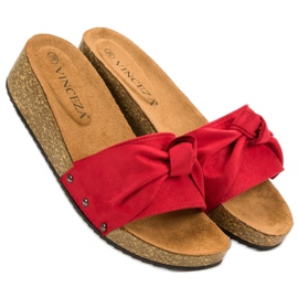 Pantuflas VINCEZA de ante rojo 3