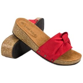 Pantuflas VINCEZA de ante rojo 7