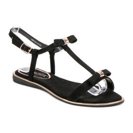 Sandalias Con Lazo VINCEZA negro 3