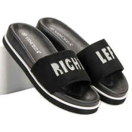 Vinceza Pantuflas negras negro 7