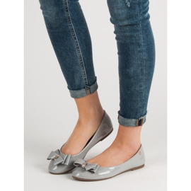 Bailarinas lacadas con lazo VINCEZA gris 3